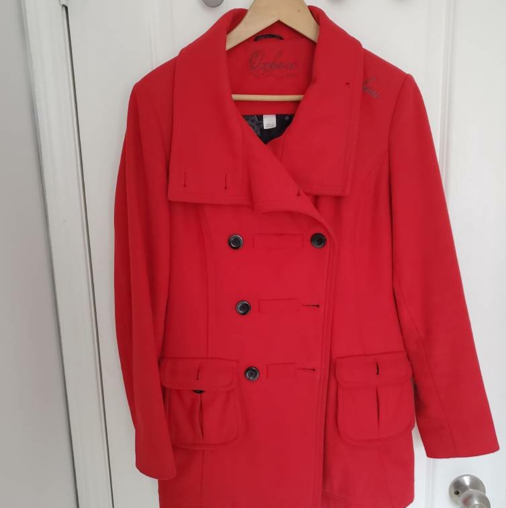 Vibrant red outerwear coat